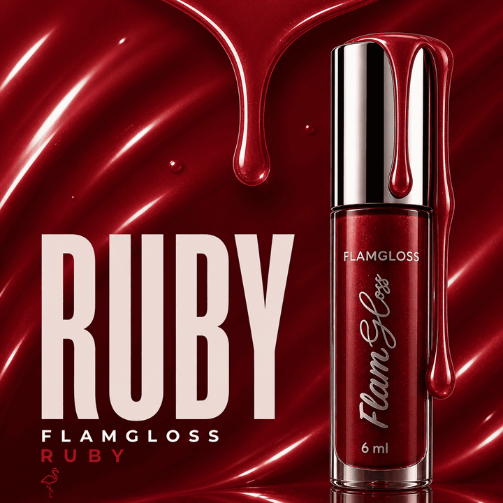 Ruby Lip Gloss 6ml | Radiant Red High-Shine Gloss – Flamingo