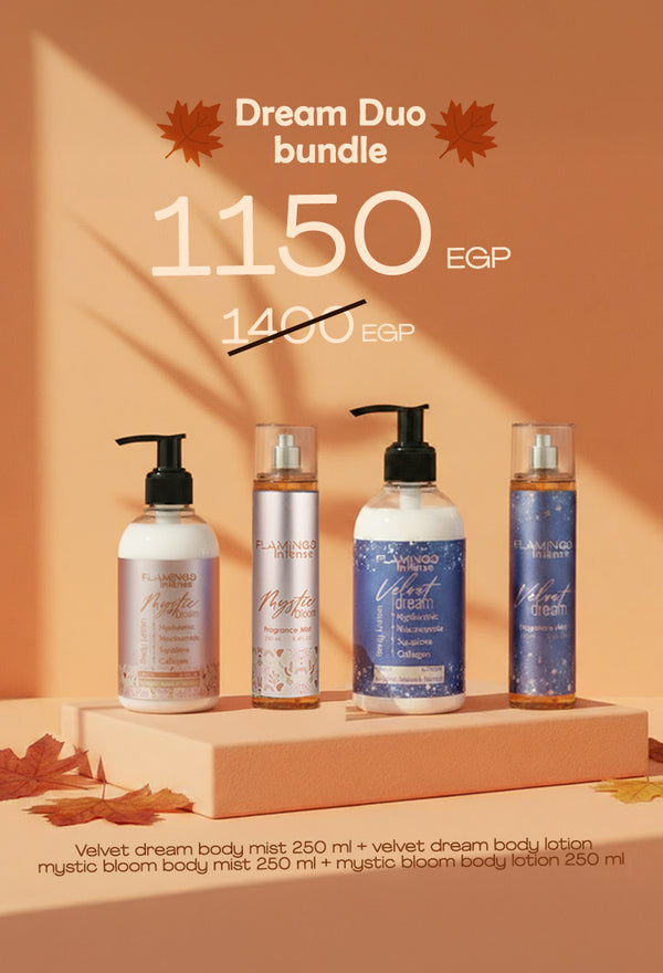 Dream Duo bundle(Velvet dream body mist 250 mi + velvet drearn body lotion mystic bloom body mist 250 ml + mystic bloom body lotion 250 ml)