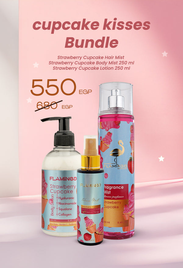 Cupcake kisses bundle(Strawberry Cupcake Hair Mist + Strawberry Cupcake Body Mist 250ml + Strawberry Cupcake Lotion 250ml)