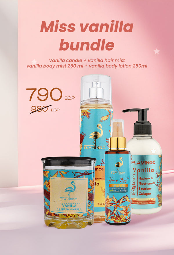 Miss vanilla bundle (Vanilla candle + Vanilla hair mist + Vanilla body mist 250ml + Vanilla body lotion 100ml)